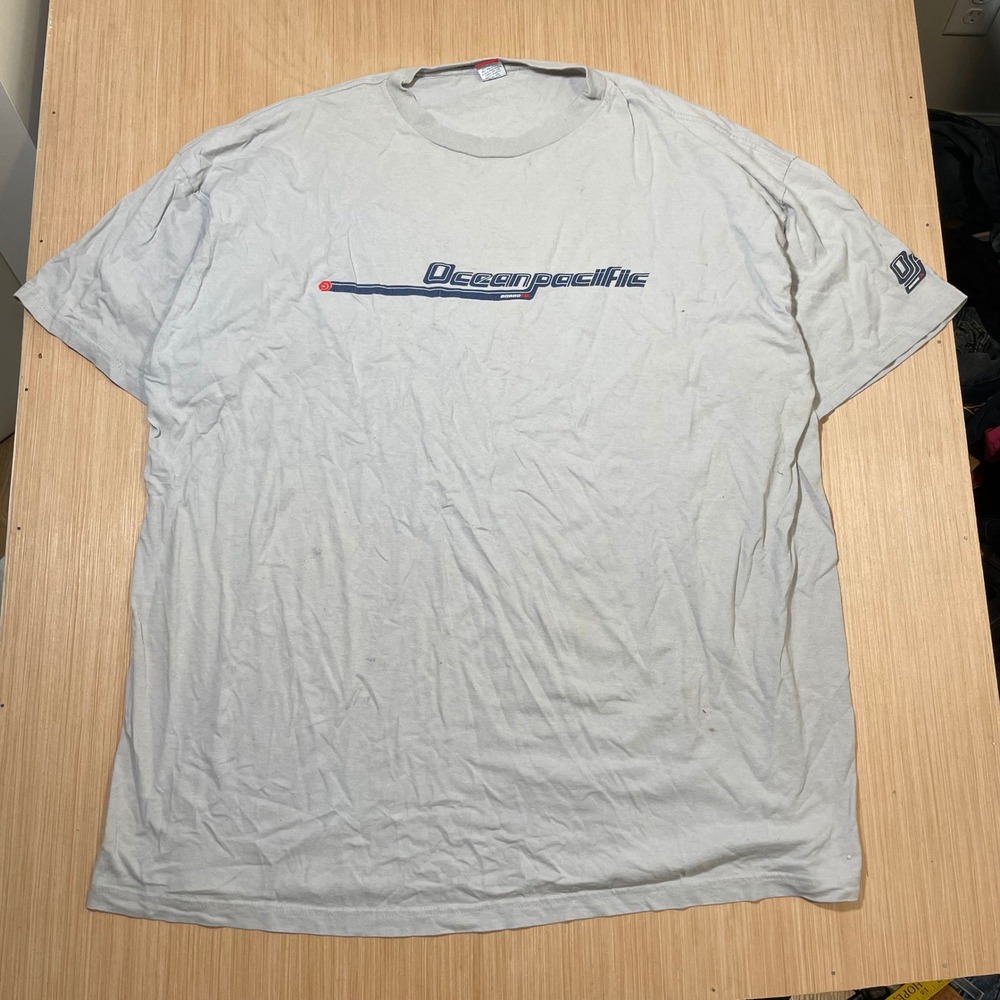 Ocean Pacific T-Shirt Mens Gray Short Sleeve Graphic Surf 1972 Board Co Logo